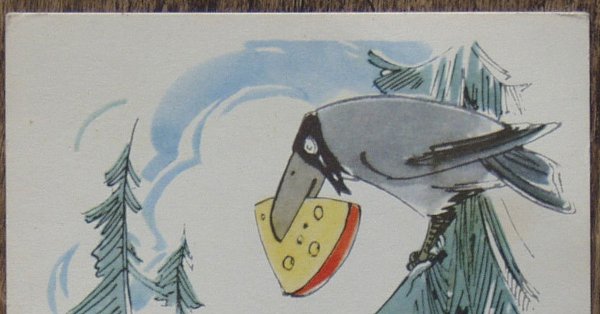 Рисунок вороны с сыром