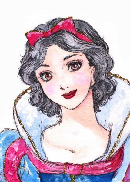 Белоснежка рисунок карандашом