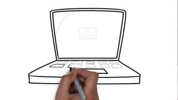 Ноутбук сзади вектор