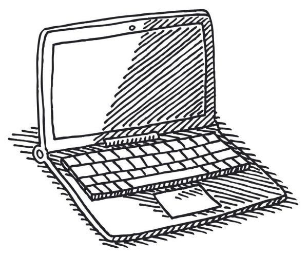 Ноутбук на столе рисунок