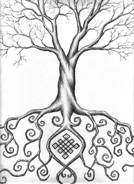 Мировое дерево трафарет