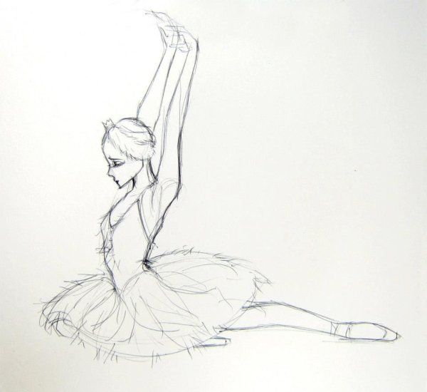 Рисунок балерины для срисовки
