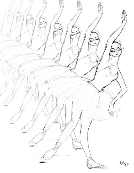 Раскраска балерина Лебединое озеро