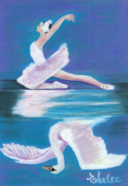 Рисунок к балету Чайковского Лебединое озеро