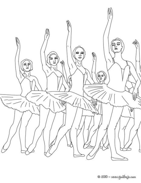 Раскраска балерина Лебединое озеро