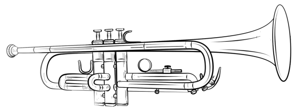 Труба музыкальная раскраска