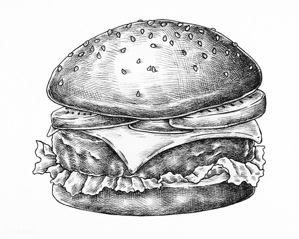 Бургер карандашом