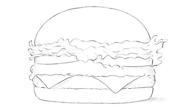 Бургер раскраска для детей
