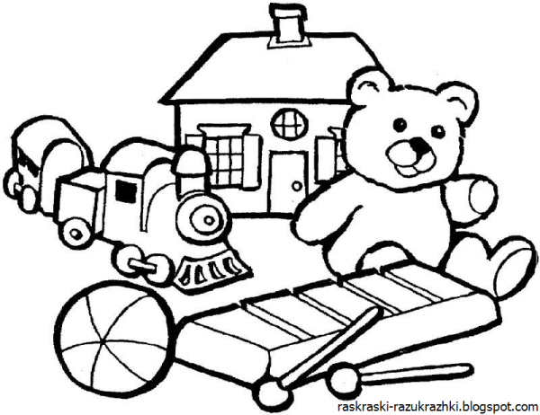 Мишка раскраска для малышей