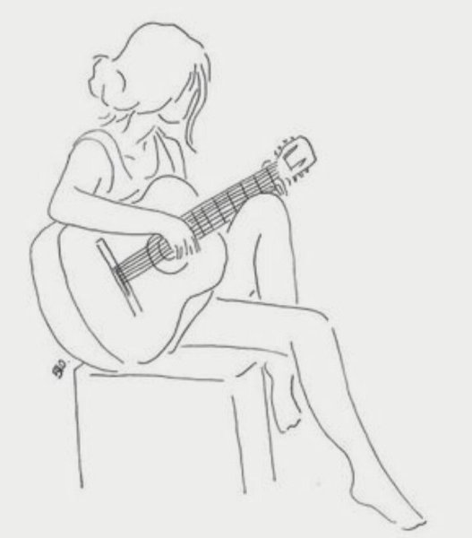 Девочка с гитарой рисунок на конкурс