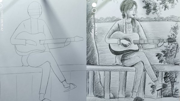 Позы для рисования гитарист