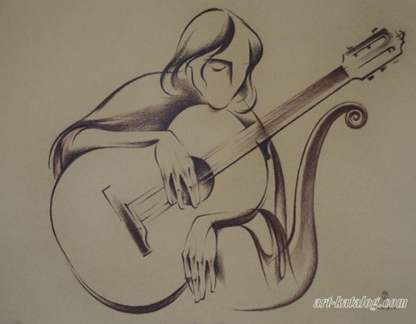 Нарисовать девушку с гитарой