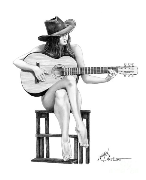 Гитара рисунок карандашом