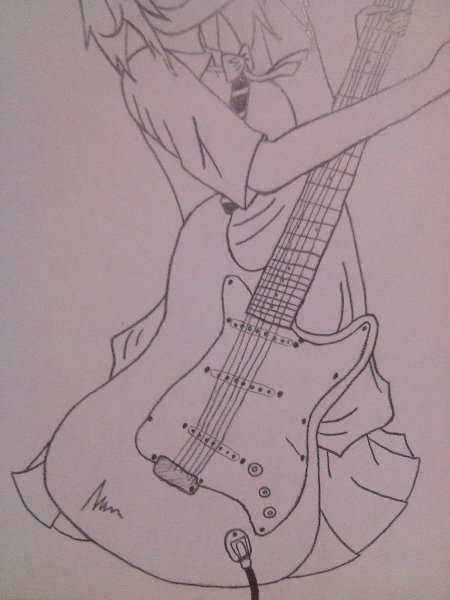 Скетч человек с гитарой