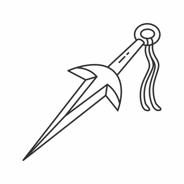 Кунай из Наруто раскраска