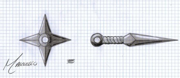 Нарисовать нож из стандофф 2 кунай