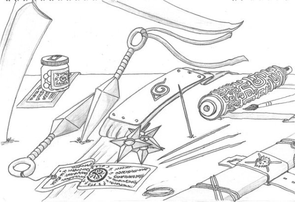 Трафарет для 3д ручки кунай