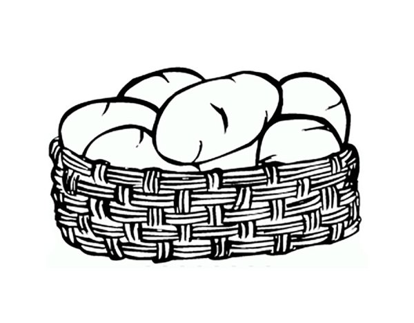 Корзинка с фруктами раскраска для детей