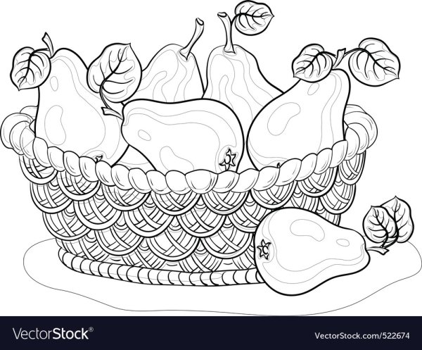 Трафарет корзина с фруктами