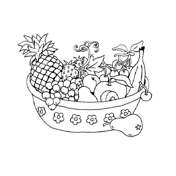 Корзина с фруктами эскиз