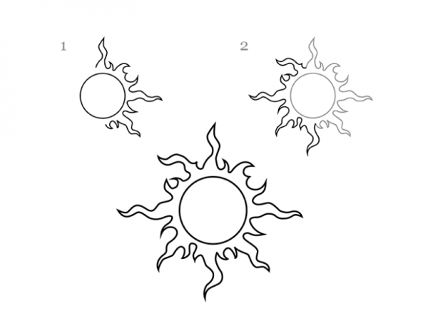 Солнышко раскраска для детей