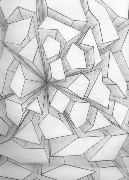 Геометрическая абстракция карандашом