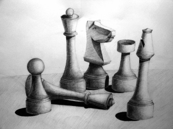 Пешка фигура карандашом