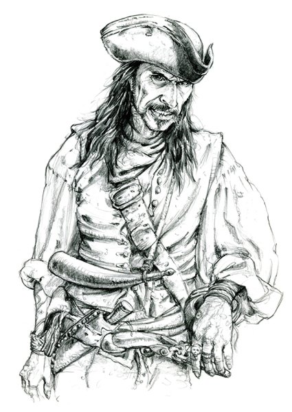 Джек Воробей рисунок в полный рост