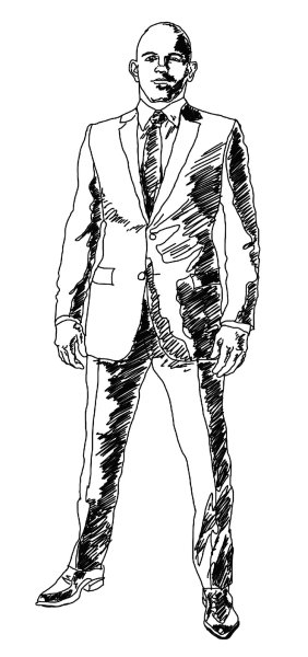 Мужской силуэт карандашом