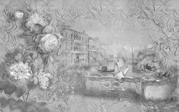 Фреска черно белая