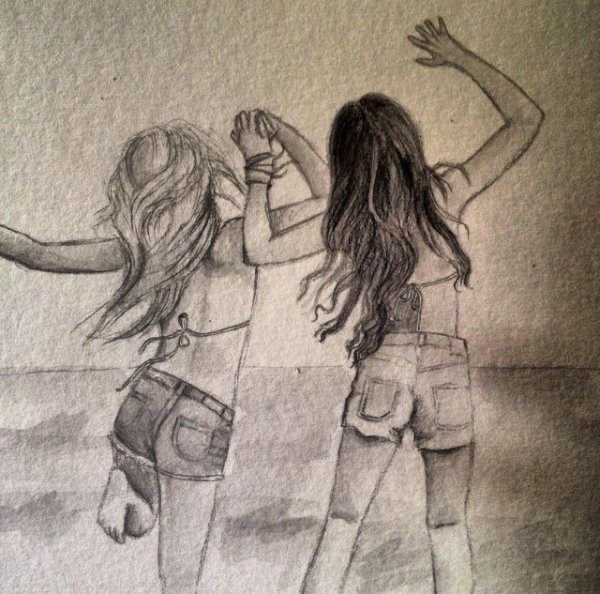 Рисунки карандашом подруги