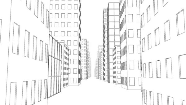 Многоэтажные домики в перспективе