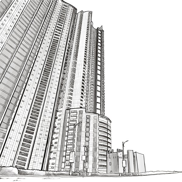 Многоэтажки раскраска