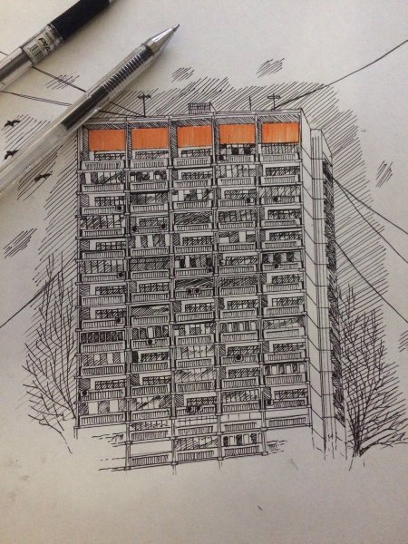 Многоэтажка живопись