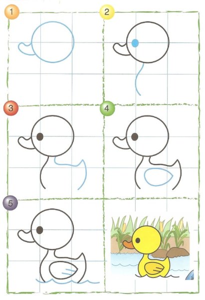 Раскраска уточка с утятами