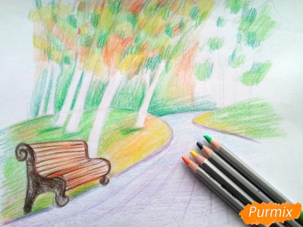 Ежик с яблоком акварелью