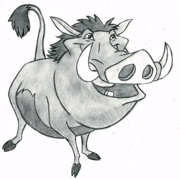 Тимон и Пумба вектор чб