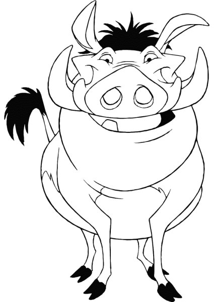 Тимон цветными карандашами