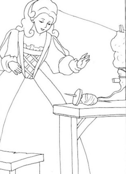 Раскраска к сказке спящая Царевна Жуковский