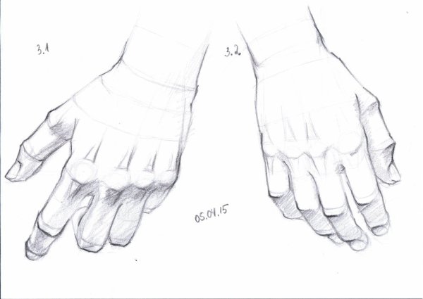 Кисти рук карандашом