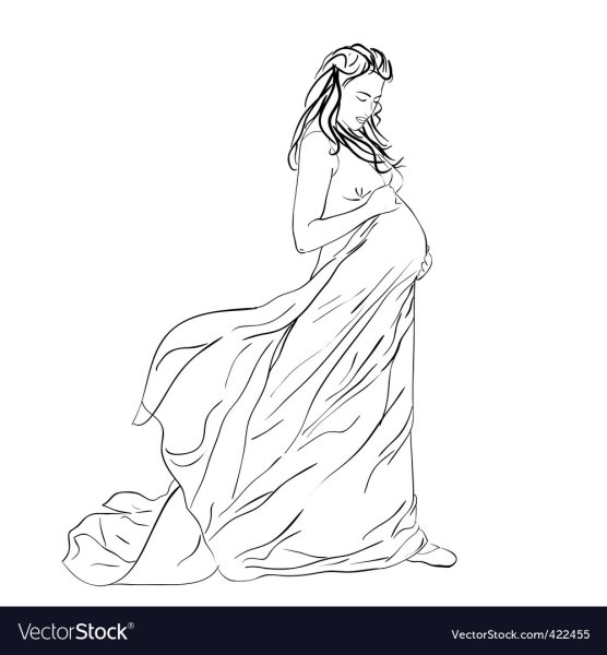 Беременная девушка рисунок карандашом