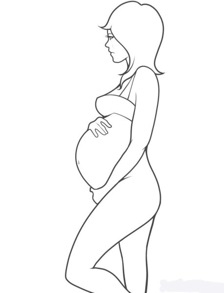 Беременный живот рисованный карандашом