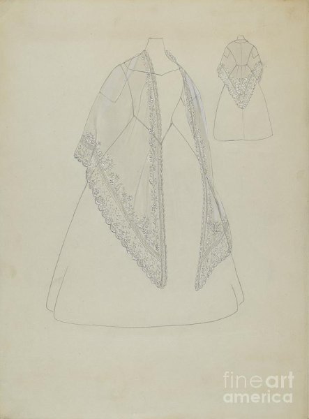 Пуховый платок нарисовать