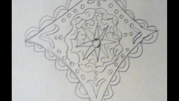 Шаль рисунок карандашом