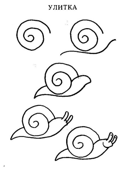 Карандашами - улитка