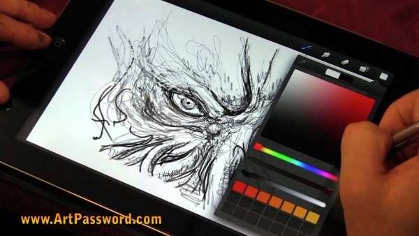 Графический планшет рисунок карандашом