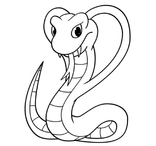 Раскраска змея Королевская Кобра
