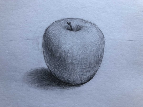 Яблоко карандашом