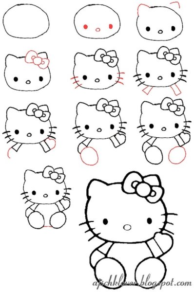 Как рисуются персонажи hello Kitty