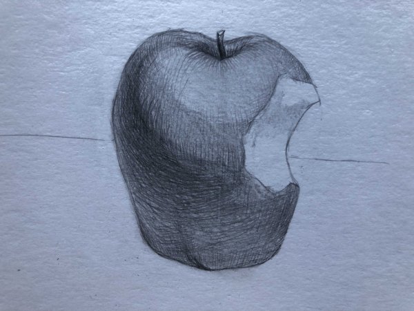 Яблоко карандашом